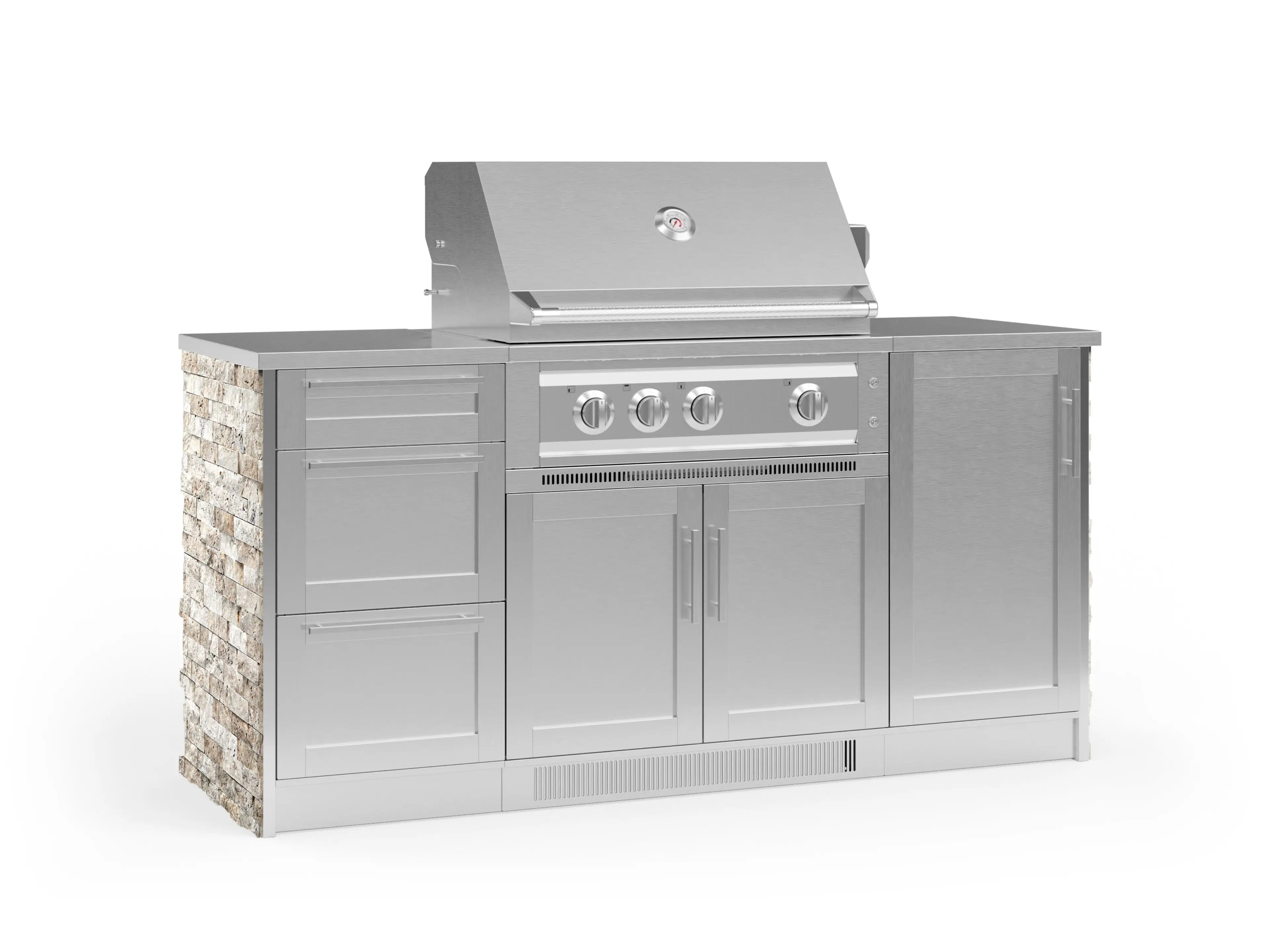 Signature Series 6PC Custom Outdoor Kitchen · 304 Stainless Steel · Shaker Door · Platinum Grill