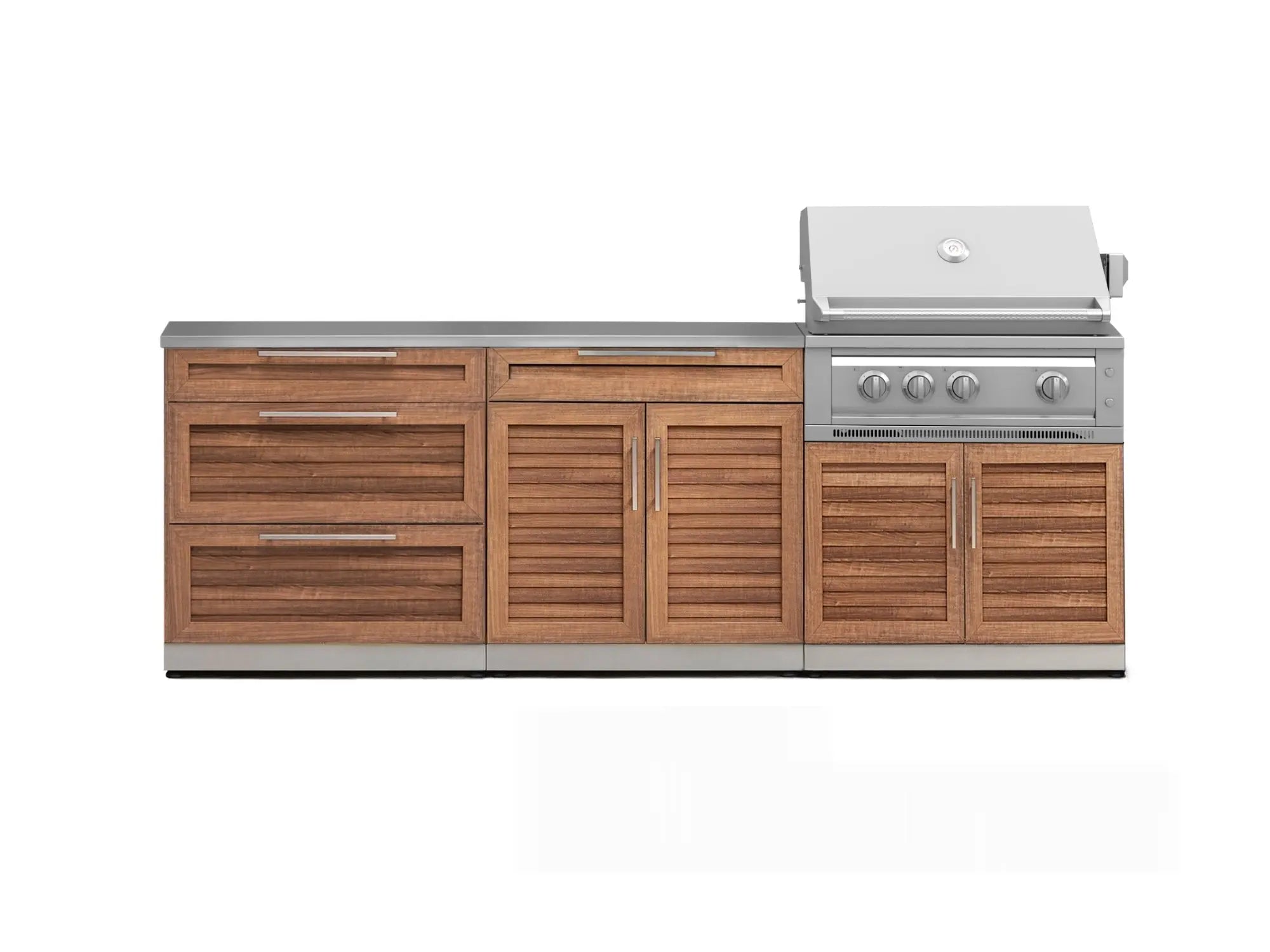 Classic Series 5PC Modular Outdoor Kitchen · 304 Stainless Steel · Louvered Door · Platinum Grill